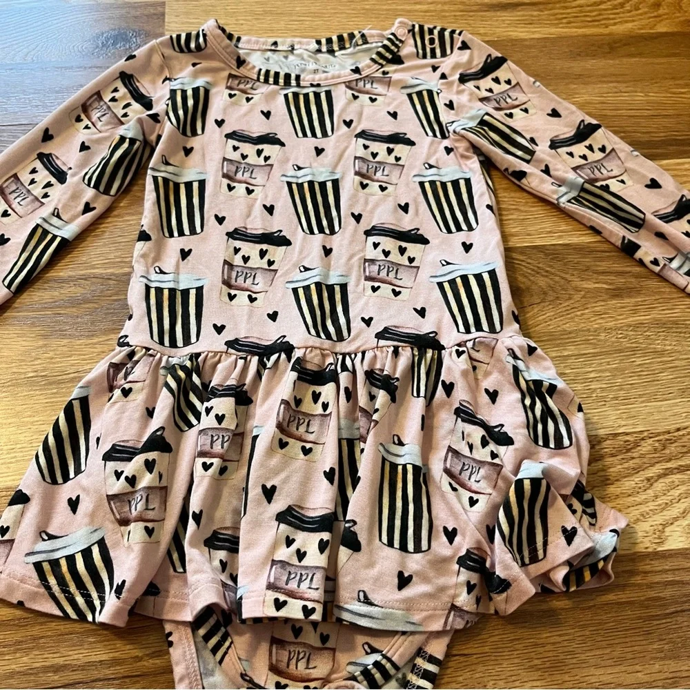 Posh Peanut PPL (Posh Pumpkin Latte) Twirl Bodysuit Dress Size 2T